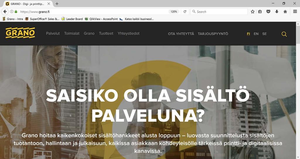 Nettisivuilla sisältö palveluna -tarjoama Uudet