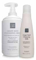 GRAPE SEED CLEANSING MILK 200 ml (retail) 500 ml (salon) 1/6 Hellävarainen puhdistusmaito, erityisesti kuivalle ja ikääntyvälle iholle.
