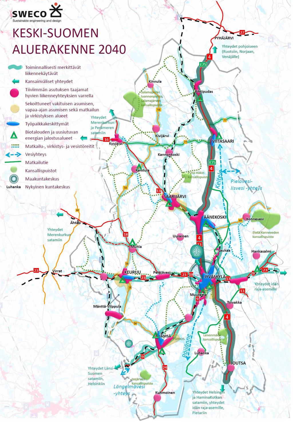 MAAKUNTAKAAVAN KUVAUS Koko maakuntaa koskevat suunnittelumääräykset koskevat biotaloutta, turvetuotantoa, vähittäiskaupan suuryksikköä, uusiutuvaa energiaa, erityistoimintoja, kulttuuriympäristöä ja