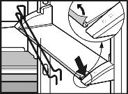 u Vetolaatikon kansi Fig. 16 (2) (sis. kosteussäätimen) vapautetaan lukituksesta nostamalla sitä ylöspäin ja vetämällä se sitten ulos itseen päin. u Vetolaatikon kannen Fig.