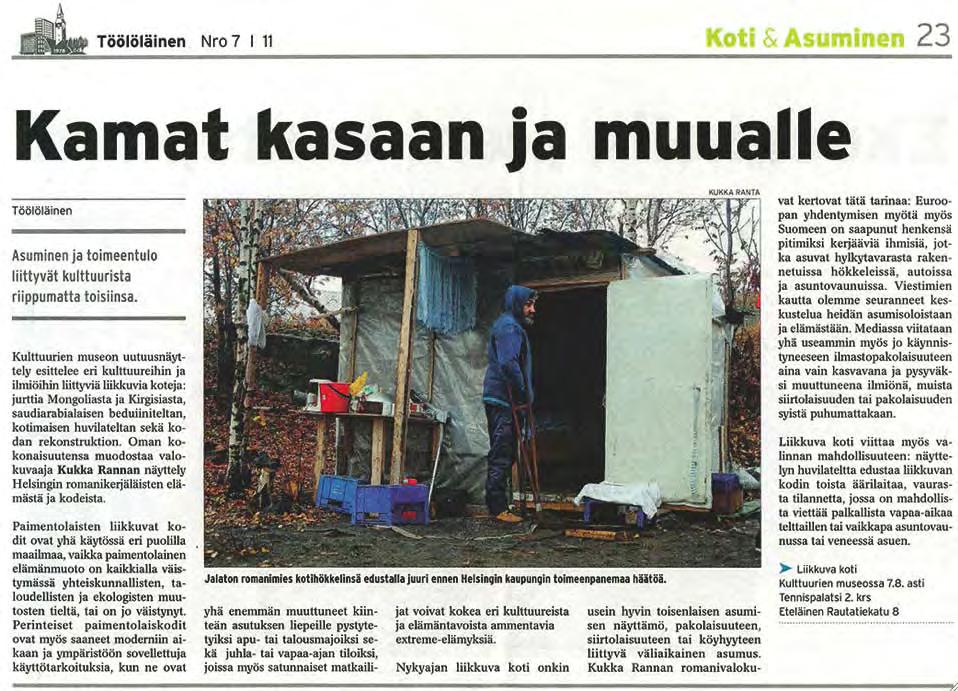 9 taa palstan tai kappaleen ensimmäinen rivi jää palstan alimmalle riville), joita tulisi välttää lehteä taitettaessa. Kuva 1: Esimerkki Töölöläinen-lehden taitosta. Kaupunkisanomat (Ks.
