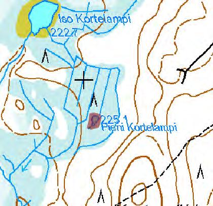 6. Suolampi [NT] Pieni suolampi, jota ympäröi nevareunus, jossa kasvaa harvakseltaan nuoria mäntyjä.
