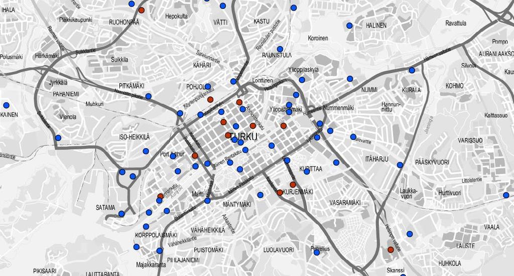 Turun latauspisteverkko Turussa katualueella toteutetut latauspisteet ovat Turku Energian ja ne ovat liitetty Virtapisteen latauspisteverkostoon Fortum ja OP ovat