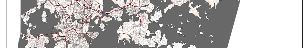 motorway, primary, secondary) ja osa kävelyyn tai pyöräilyyn (esim. footway, cycleway, path). OSM-aineiston tieluokat jaettiin kolmeen osaan jotka ovat (kts. liite 5): 1. Kävelyyn soveltuvat reitit 2.