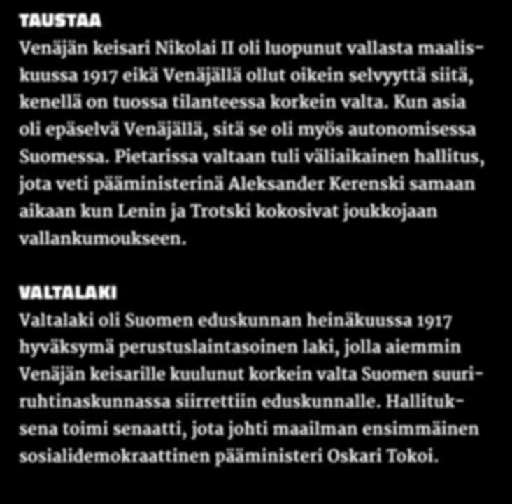 Pietarissa valtaan tuli väliaikainen hallitus, jota veti pääministerinä Aleksander Kerenski samaan aikaan kun Lenin ja Trotski kokosivat