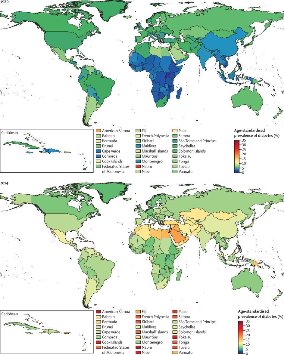 Worldwide trends in diabetes since 1980: a pooled analysis of 751 population-based studies with 4 4 million participants Figure 3.