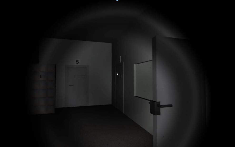 47 Kuva 31. Mental Hospital Escape Eristysosasto Kuvassa 31 nähdään näkymä eristyssellin ulkopuolelta pelaajan poistuessa aloituspisteestä.