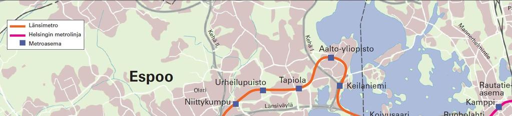 Länsimetro omistaa ja rakentaa MATINKYLÄ KIVENLAHTI 7 kilometriä 5 uutta