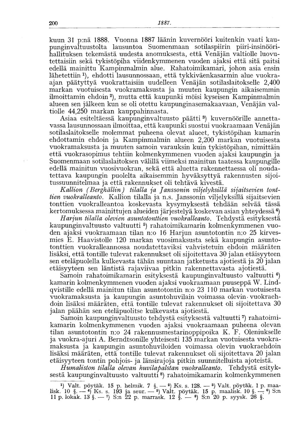 200 1887. kuun 31 p:nä 1888.