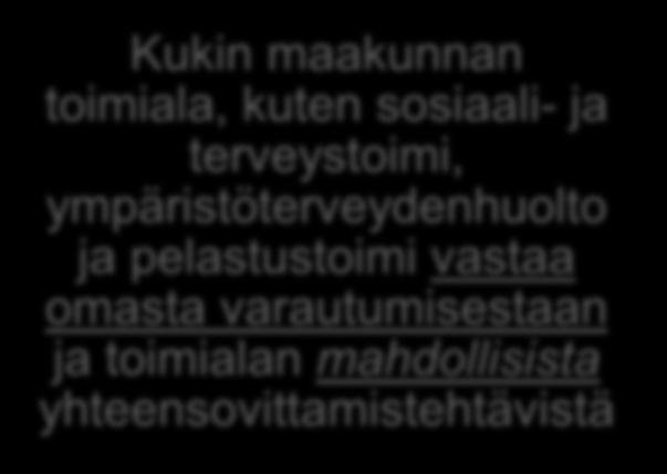 sosiaali- ja terveystoimi, ympäristöterveydenhuolto ja pelastustoimi