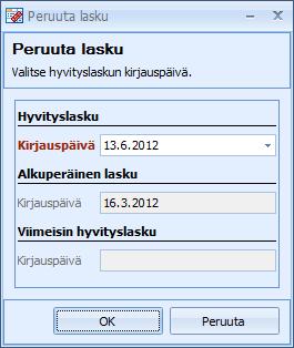 CSI Lawyer 2.5 Käyttöohje (95/145) Laskun peruuttamisen ohessa ohjelmisto tekee taustalla hyvityslaskun, jotta kirjanpito ei sotkeutuisi.