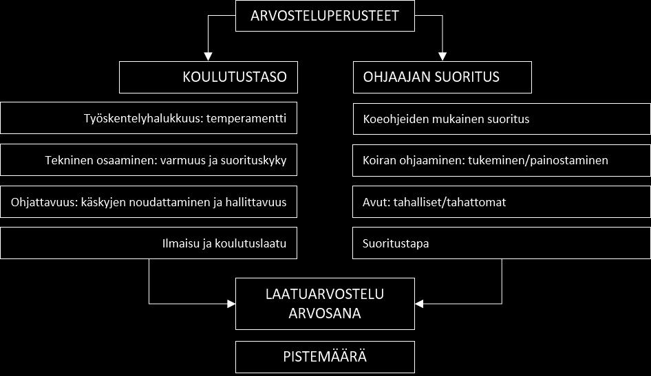 Arvosteluperusteet Seuraavaa kaaviota käytetään yleisperiaatteena kaikkeen arvosteluun, näin tuomarilla on yleisrunko arvostelulleen.