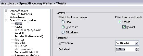 - 139 ter -> Muotoilun aputyökalut laittamalla asetusnäytöllä rasti pois Näytä-osion kohdasta Mukautetut tavuviivat. 3.20. Miten saan sarkainmerkit ja rivinvaihtomerkit näkyviin?