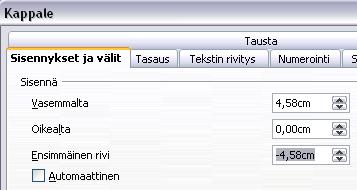 - 143 - (3) Riippuva sisennys on kappaletyyli, joka päättyy Enter-näppäimen painalluksella. Välilehden Järjestelytyökalu kentässä Seuraava tyyli määrätään Enterin jälkeinen tyyli.