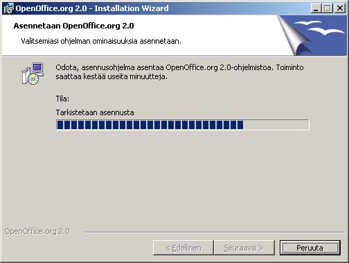 -9- Avautuu näyttö Asennetaan OpenOffice.org 2.0.