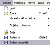 - 179 OpenOffice.org 1.0 -laskentataulukko (*.sxc) OpenOffice.org 1.0 -laskentataulukon malli (*.stc) Microsoft Excel 97/2000/XP (*.xls) Microsoft Excel 2003 XML (*.