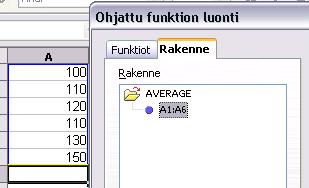 - 194 - Kutistuspainike 5) Funktion muodostamisen aikana lopputuloksena oleva laskentakaava kertyy kohdassa Kaava olevaan ruutuun.