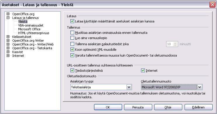 - 49 mutta Microsoft Word 97/2000/XP on yleisin tallennusmuoto ja siksi tavallisin valinta.