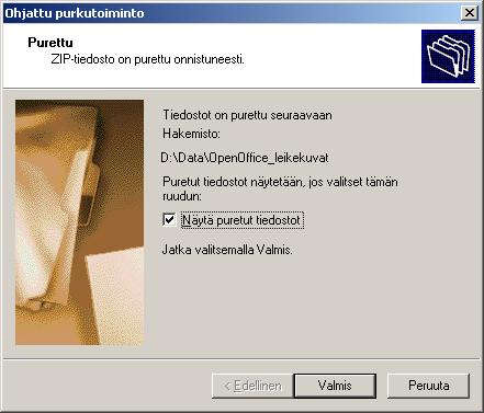 Purkamisen jälkeen leikekuvat ovat esimerkkitapauksessa kansion D:\Data\OpenOffice_leikekuvat alikansiossa