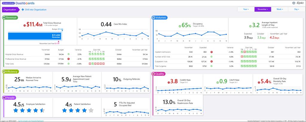 Executive Dashboards WebActivity ylimmälle johdolle (joilla ei tunnuksia Apotti-järjestelmään)