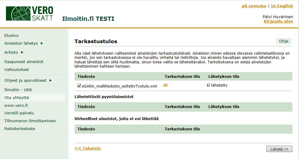 Tiedoston lähettämisen