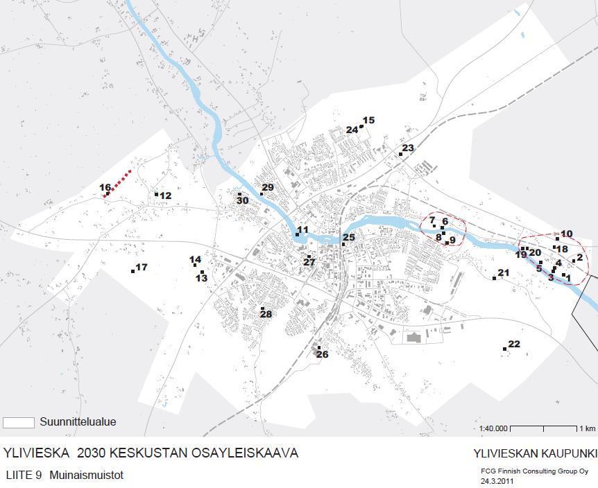 14 Muinaismuistot Keskustan osayleiskaavan yhteydessä laaditussa, arkeologisessa inventoinnissa vuodelta 2008 (K-P:n Arkeologiapalvelu / Hans-Peter Schulz 30.11.