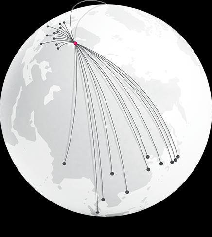 Kuva 3. Reittilentoja Suomen kautta Eurooppaan ja Aasiaan (Finnair, 2013.