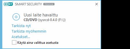 Jos tietokone vaikuttaa saaneen haittaohjelmatartunnan eli jos se toimii hitaammin tai jumittuu usein, suosittelemme seuraavia toimenpiteitä: Avaa ESET Smart Security Premium ja valitse Tietokoneen