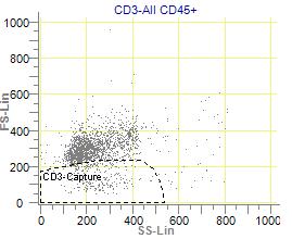 Rajaukset tehdään siten, että CD4+ ja CD8+ solut ovat omissa rajausalueissaan (Beckman Coulter Inc 2014b, 5-12).