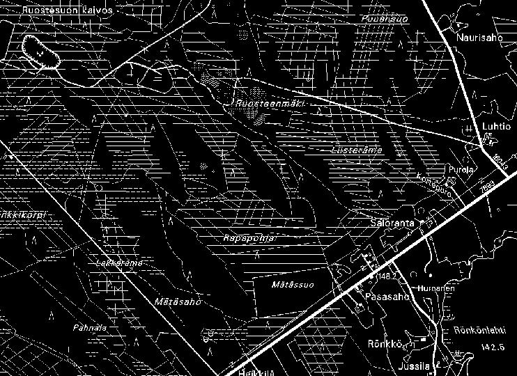 55) ja siinä lähemmin Vaaksjoen vesistöalueeseen (4.557). Tutkimuspistetiheys on 2,5 kpl/ 10 ha.