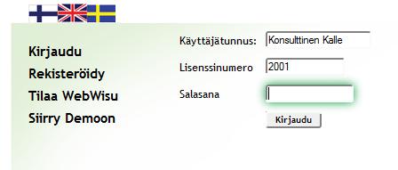 1. JOHDANTO Kun pc-wisun konsulttikäyttäjä siirtyy WebWisun käyttöön, tulee hänen ensin kirjautua WebWisuun.