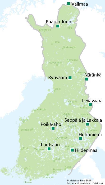 Välimaan saamelaistila ja Evo uusia kohteita vuonna 2017 Kolin kansallispuisto Koloveden kansallispuisto Isojärven kansallispuisto Lemmenjoen kansallispuisto Pyhä-Häkin kansallispuisto