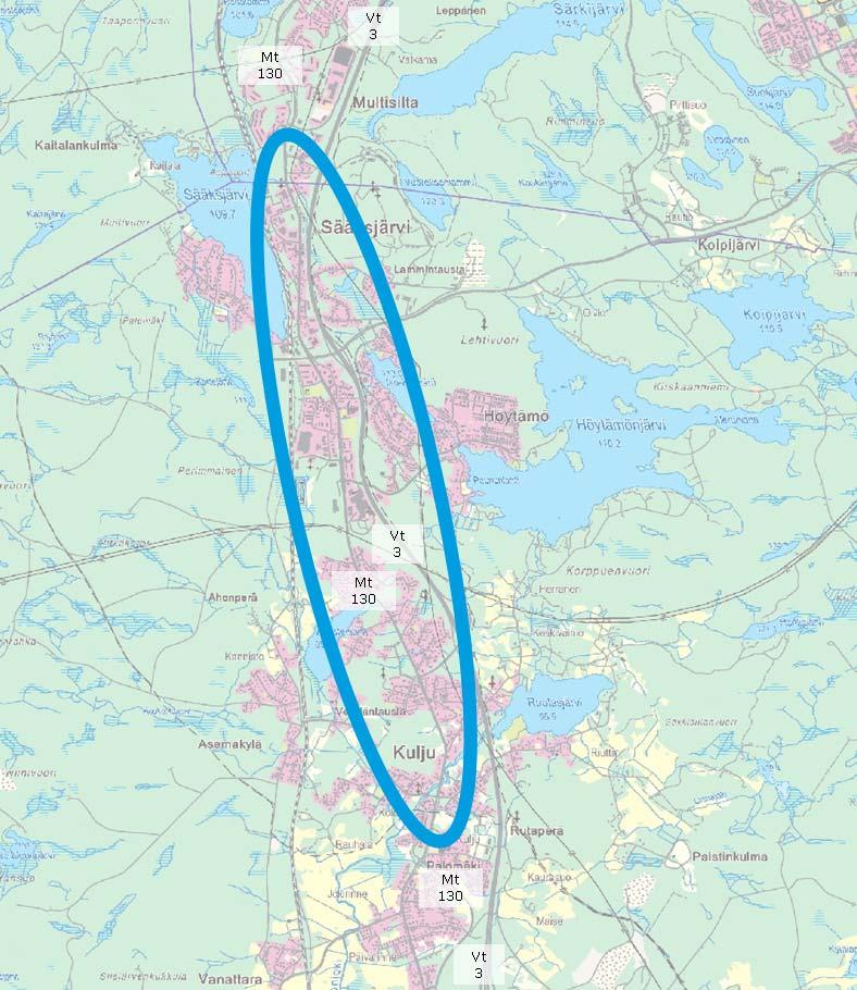 9 2 Tutkimuksen rajaus ja menetelmät 2.1 Kohdealue 2.1.1 Yleistä Tutkimusalue sijaitsee Lempäälän kunnassa, maantiellä 130 tieosoitevälillä 130/27/800 130/29/2000.