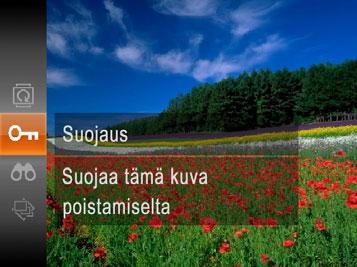 Kuvaesityksen asetusten vaihtaminen Voit määrittää kuvaesityksen toistumaan ja voit muuttaa kuvien välissä näytettäviä siirtymätapoja sekä kunkin kuvan näytön kestoa. Käytä asetusnäyttöä.