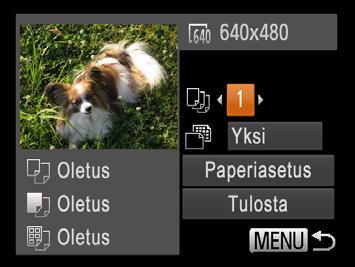 Voit tulostaa myös kansion numeron, tiedoston numeron ja kuvan kohdalla kuluneen ajan määrittämällä [Kuvatiedot]-asetukseksi [Päällä].