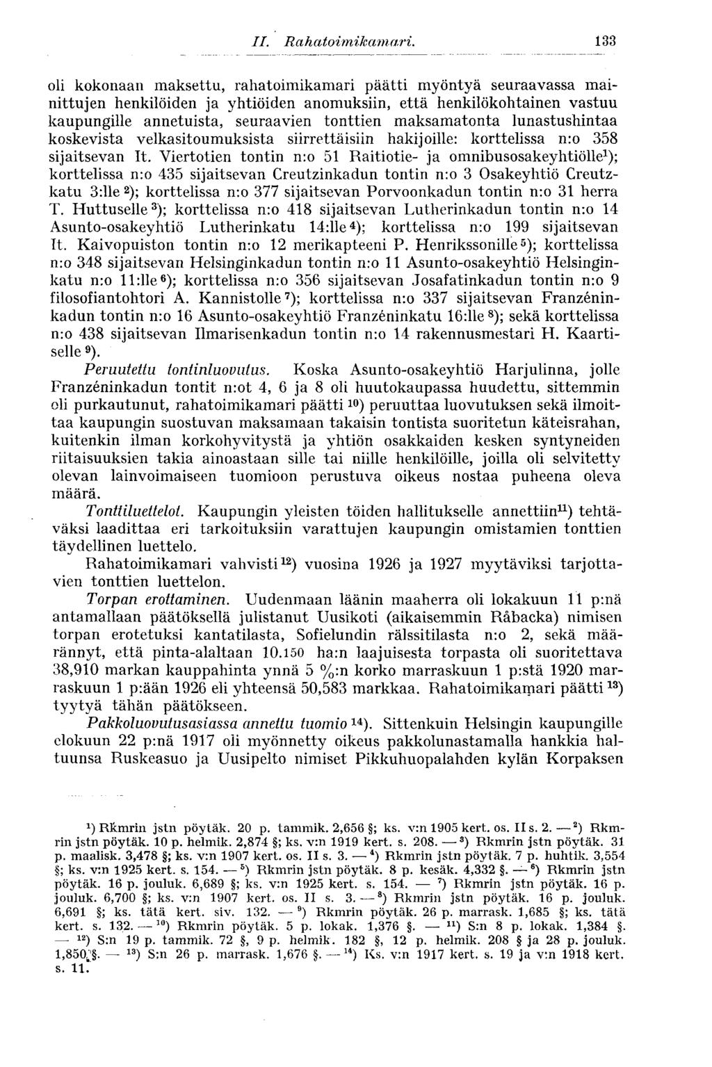 133 II. Rahatoimikam ari.