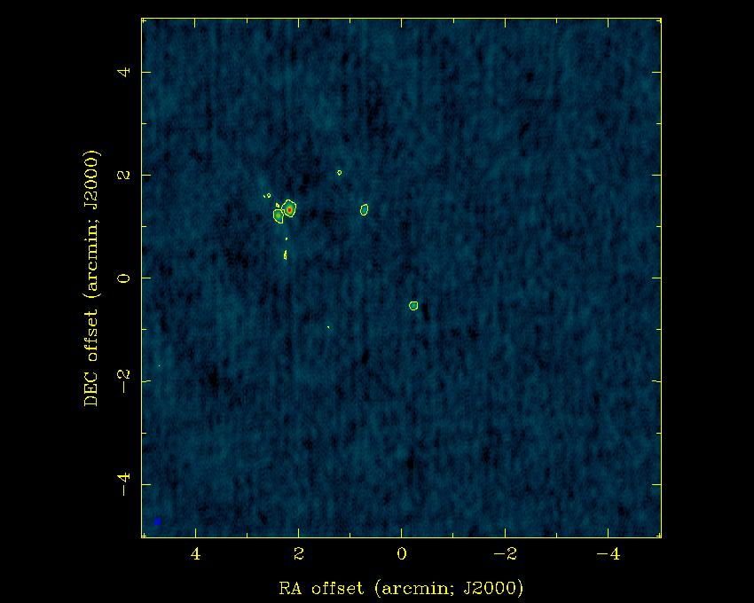 Keilakorjaus Yksittäisen antennin keilan (primary beam) puoliarvoleveys FWHM 1.22λ/D Esim. λ = 6 cm, D = 22 m, FWHM 11. Siis 5.