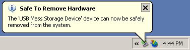 Napsauta vaihtoehtoa USBmassamuistilaitteen turvallinen poistaminen. Näyttöön tulee teksti Voit poistaa laitteen turvallisesti. 3.