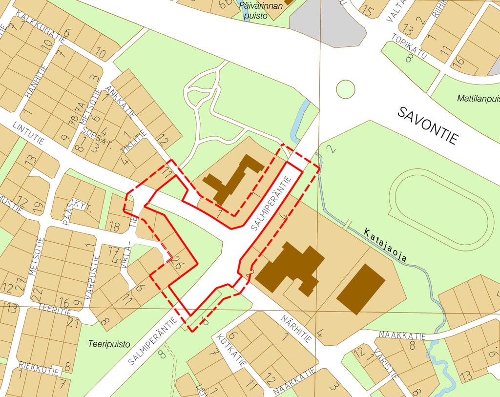 YLIVIESKA Liite 2 Asemakaavan muutos koskien Toivonpuiston (9.) kaupunginosan katu-, puisto- ja muuntamoaluetta.