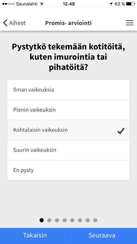 Mukana yksi PROMIS-mittari PROMIS-mittarit perustuvat standardoituihin kysymyspankkeihin, joiden kysymyksillä voi mitata oireita