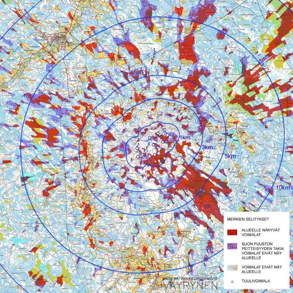 ja erityisesti kasvillisuus. Esimerkiksi rakennetuilla ja metsäisillä alueilla tämän tyyppisiä pitkiä näkymäakseleita katkaisevia elementtejä on yleensä runsaasti. Kuva 7.