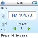 4.4 Radio Valitse päävalikosta syöttääksesi radiotilan. Liitä kuulokeet Laitteen mukana toimitetut kuulokkeet toimivat radioantennina.