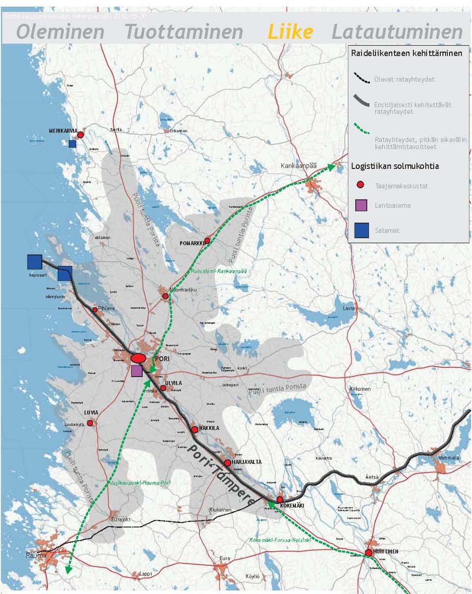 Raideliikenne Raideliikenteen kapasiteetilla ja sujuvuudella on suuri merkitys Porin seudun asukkaille ja elinkeinoelämälle.