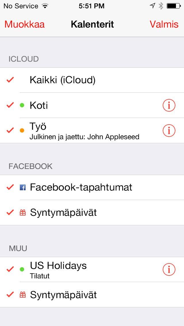 Kutsut icloud, Microsoft Exchange ja osa CalDAV-palvelimista mahdollistavat tapaamiskutsujen lähettämisen ja vastaanottamisen.