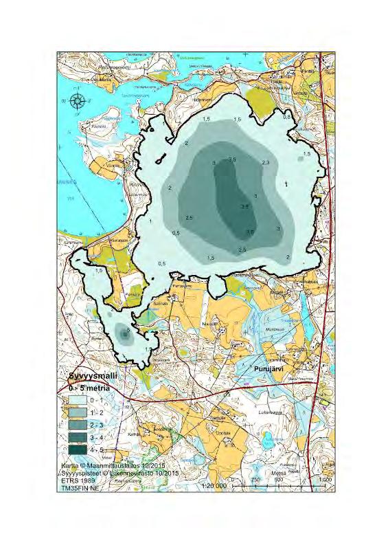 14 Kuva 2. Ristilahden ja Haudanlahden syvyyskartta (Kohdetiedot: Joonas Hirvonen) 2.