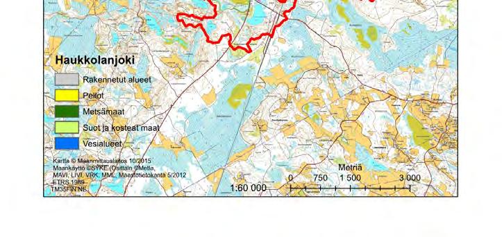 Haukkolanjoen valuma-alue sijaitsee Ristilahden