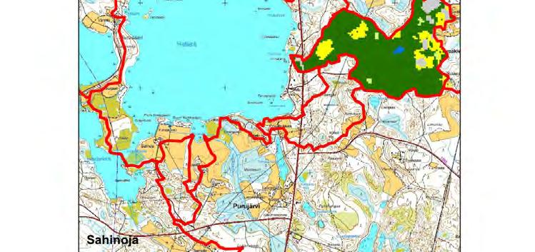 42 5.2.3 Sahinoja Kuva 10. Sahinojan valuma-alue Sahinojan osavaluma-alue sijaitsee Ristilahden itäpuolella. Sahinojan valumaalueen pinta-ala on 1,2 km² eli 4,2 % kokonaisvaluma-alueesta.