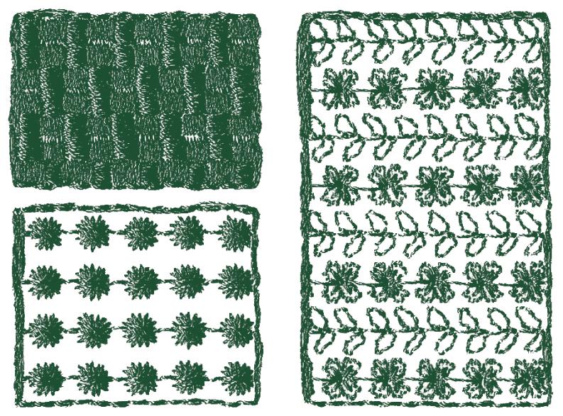 Brodeerauskuvioiden asettelu (Layout & Editing) Motif Stith (Koristeommel) Motif (Koristeommel) Vain ommel 1 Vain ommel 2 Valitse koristeompeleessa käytettävä kuvio.