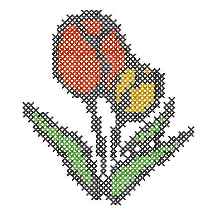 Opetusohjelma Ristipistotoiminto Kuvista voi luoda ristipistokuvioita. Esimerkiksi ClipArt-leikekuvat sopivat tähän tarkoitukseen. 1.