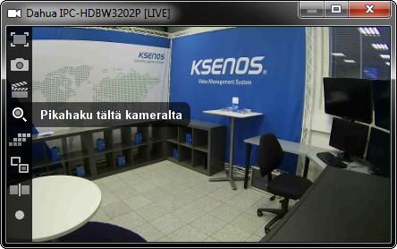 KAMERAIKKUNA Voit luoda kuvankaappauksen monista kameroista, klikkaamalla kameraikkunoiden Kaappaa kuva -painiketta, tällöin Kuvankaappaukset -listaan tulee lisää kameroita aikaleimoineen.